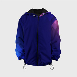 Куртка с капюшоном детская Темно синий фон, цвет: 3D-черный