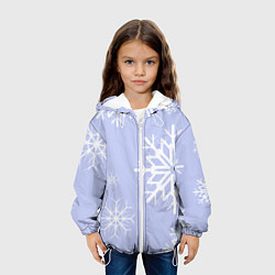Куртка с капюшоном детская Снежинок узоры, цвет: 3D-белый — фото 2