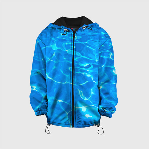 Детская куртка Абстрактные волны бассейна - текстура / 3D-Черный – фото 1