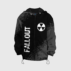 Куртка с капюшоном детская Fallout glitch на темном фоне: надпись, символ, цвет: 3D-черный