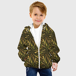 Куртка с капюшоном детская Милитари горошек разноцветный, цвет: 3D-белый — фото 2
