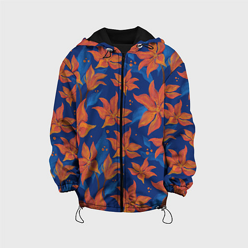 Детская куртка Осенние абстрактные цветы / 3D-Черный – фото 1