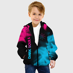 Куртка с капюшоном детская Dark Souls - neon gradient: надпись, символ, цвет: 3D-черный — фото 2