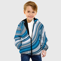 Куртка с капюшоном детская Волнистые полосы - текстура, цвет: 3D-черный — фото 2