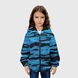 Куртка с капюшоном детская Волны Камуфляж, цвет: 3D-черный — фото 2