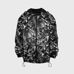 Куртка с капюшоном детская Стальные узоры, цвет: 3D-черный