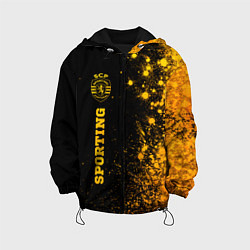 Куртка с капюшоном детская Sporting - gold gradient: по-вертикали, цвет: 3D-черный