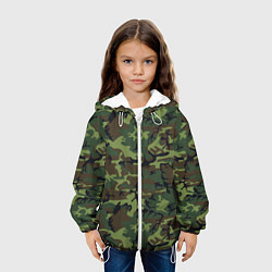 Куртка с капюшоном детская Камуфляж лес - мелкий, цвет: 3D-белый — фото 2