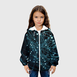 Куртка с капюшоном детская Молекулы, цвет: 3D-белый — фото 2