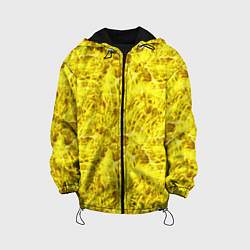 Куртка с капюшоном детская Жёлтый лёд - текстура, цвет: 3D-черный