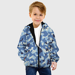 Куртка с капюшоном детская Камуфляж ВМФ цифра крупный, цвет: 3D-черный — фото 2