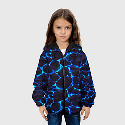 Куртка с капюшоном детская Голубое свечение камней, цвет: 3D-черный — фото 2