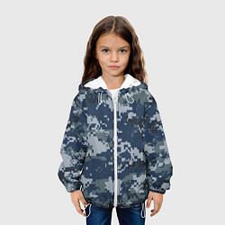 Куртка с капюшоном детская Камуфляж Росгвардия цифра, цвет: 3D-белый — фото 2