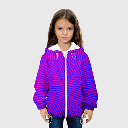 Куртка с капюшоном детская Фиолетовые линии, цвет: 3D-белый — фото 2