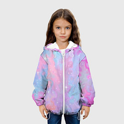 Куртка с капюшоном детская Pink starry sky, цвет: 3D-белый — фото 2