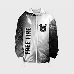 Куртка с капюшоном детская Free Fire glitch на светлом фоне: надпись, символ, цвет: 3D-белый