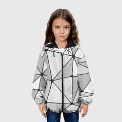 Куртка с капюшоном детская Геометрические линии на сером фоне, цвет: 3D-черный — фото 2