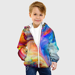Куртка с капюшоном детская Неоновое перо, цвет: 3D-белый — фото 2