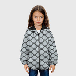 Куртка с капюшоном детская Бетонная черепица - текстура, цвет: 3D-черный — фото 2