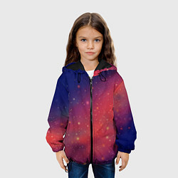 Куртка с капюшоном детская Абстракция космос млечный путь, цвет: 3D-черный — фото 2