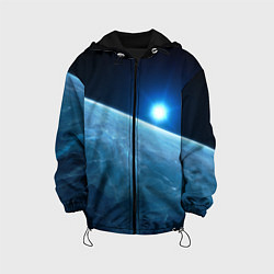 Куртка с капюшоном детская Яркая звезда над горизонтом - космос, цвет: 3D-черный