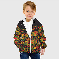 Куртка с капюшоном детская Полосатая хохлома, цвет: 3D-белый — фото 2
