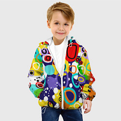 Куртка с капюшоном детская Радужный паттерн, цвет: 3D-белый — фото 2