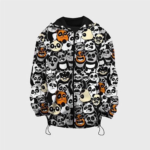 Детская куртка Злобные панды / 3D-Черный – фото 1