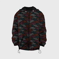 Куртка с капюшоном детская Абстрактный узор с эффектом вышивки, цвет: 3D-черный