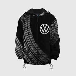 Куртка с капюшоном детская Volkswagen tire tracks, цвет: 3D-черный
