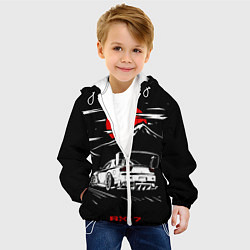 Куртка с капюшоном детская Мазда RX - 7 JDM Style, цвет: 3D-белый — фото 2