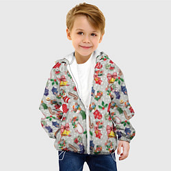 Куртка с капюшоном детская Christmas Pattern, цвет: 3D-белый — фото 2