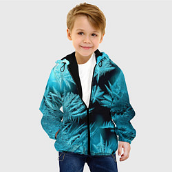 Куртка с капюшоном детская Голубой лед - иней, цвет: 3D-черный — фото 2