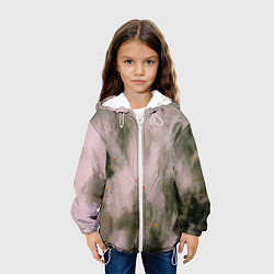 Куртка с капюшоном детская Абстрактный туман и следы красок, цвет: 3D-белый — фото 2