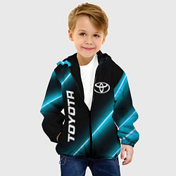 Куртка с капюшоном детская Toyota неоновые лампы, цвет: 3D-черный — фото 2