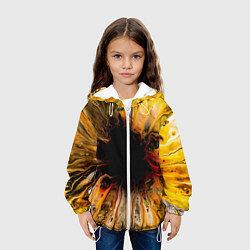 Куртка с капюшоном детская Жёлтые текущие краски, цвет: 3D-белый — фото 2