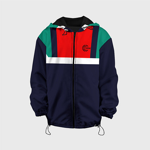 Детская куртка FIRM синий с зелеными плечами / 3D-Черный – фото 1