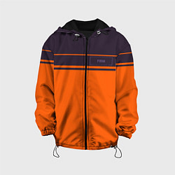 Куртка с капюшоном детская FIRM темно-оранжевый, цвет: 3D-черный