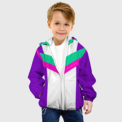 Куртка с капюшоном детская Always in sports сиреневый, цвет: 3D-белый — фото 2