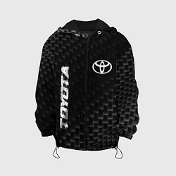 Куртка с капюшоном детская Toyota карбоновый фон, цвет: 3D-черный