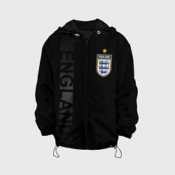Куртка с капюшоном детская Сборная Англии боковая полоса, цвет: 3D-черный
