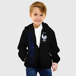 Куртка с капюшоном детская Сборная Франции боковая полоса, цвет: 3D-черный — фото 2