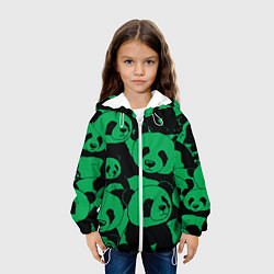 Куртка с капюшоном детская Panda green pattern, цвет: 3D-белый — фото 2