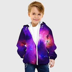 Куртка с капюшоном детская Бескрайнее космическое пространство, цвет: 3D-белый — фото 2
