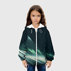 Куртка с капюшоном детская Геометрические сияющие металлические листы, цвет: 3D-белый — фото 2