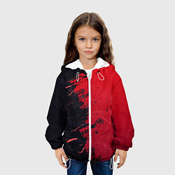 Куртка с капюшоном детская Черное и красное, цвет: 3D-белый — фото 2