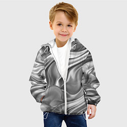 Куртка с капюшоном детская Плавленное серебро, цвет: 3D-белый — фото 2