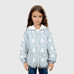 Куртка с капюшоном детская Зимние ёлочки, цвет: 3D-белый — фото 2