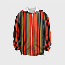 Детская куртка Вертикальные полосы в оранжево-коричневых тонах