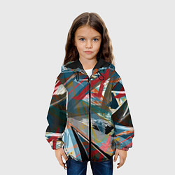 Куртка с капюшоном детская Абстрактный многоцветный узор, цвет: 3D-черный — фото 2